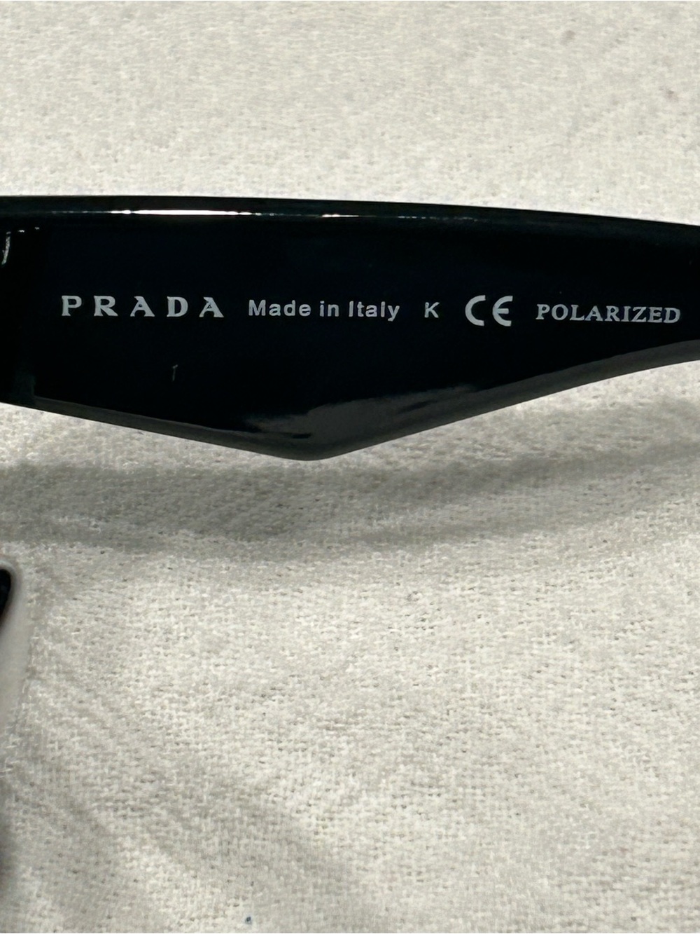PRADA Black Polarized Sunglasses SPR 32P 57017 with Case EUC - Picture 5 of 7